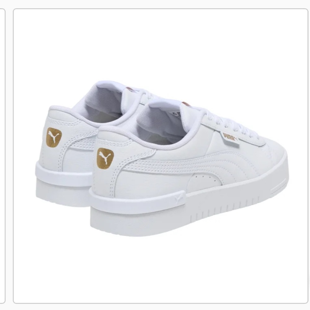 Puma White Sneakers with Gold Details